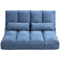 fotelis su funkcija - Fotelis HOMCOM 2-in-1 sulankstomas su lovos funkcija, mėlynas (Blue) - 1 nuotrauka
