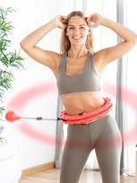 InnovaGoods Fittehoop Reguliuojamas Išmanusis Fitneso Lankas su Svoriu Raudonas (Red)