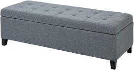 minkstas suoliukas - HOMCOM Minkštas suolas su daiktadėže, pilkas (Gray) - 1 nuotrauka