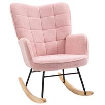supamas kreslas vaikams - Fotelis HOMCOM Rožinis supamasis krėslas, iki 120 kg (Pink) - 2 nuotrauka