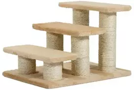 laiptu pakopos - PawHut 3 pakopų draskyklė katėms, smėlinė (Beige), 45x35x34 cm - 1 nuotrauka