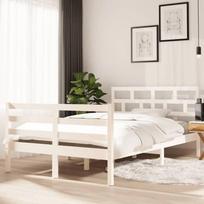 vidaXL Lovos rėmas, 120x200 cm, baltos spalvos (White), pušies medienos masyvas