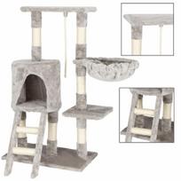 nameliai katems - Springos PA1039 draskyklė katėms su nameliu, 96 cm, pilka (Grey) - 1 nuotrauka