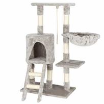 nameliai katems - Springos PA1039 draskyklė katėms su nameliu, 96 cm, pilka (Grey) - 2 nuotrauka