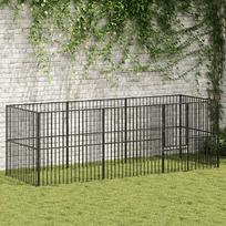vidaXL Aptvaras šunims, 8 segmentai, juodas (Black) 300 x 100 x 100 cm