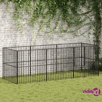 voljerai voljeras pigu lt - vidaXL Aptvaras šunims, 8 segmentai, juodas (Black) 300 x 100 x 100 cm - 2 nuotrauka
