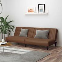 vidaXL Dvivietė sofa-lova, ruda (Brown), dirbtinė oda