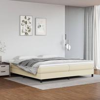 vidaXL Lovos rėmas, kreminis (Cream), 200x200 cm, dirbtinė oda
