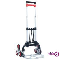vezimelius - vidaXL Sulankstomas vežimėlis laiptams, sidabrinis (Silver), aliuminis, 70 kg - 2 nuotrauka