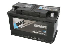 agm 80ah 800a - 4MAX, 12V 80Ah 800A START&STOP AGM (P+) - 2 nuotrauka
