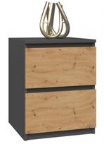 naktinis staliukas malwa - Top E Shop Malwa W2 Naktinis staliukas su 2 stalčiais, antracitas (Anthracite), 40 cm x 40 cm x 52 cm - 3 nuotrauka