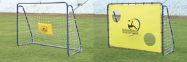 Futbolo vartai Spartan S2099 su treniruočių siena, 213 x 152 x 76 cm, mėlyni (Blue)