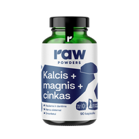 RAW POWDERS Kalcis, magnis, cinkas PLUS, 90 kapsulės