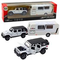 LEAN Toys bekelės automobilis su kemperiu, baltas (White), 1:32