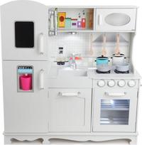 vaikiska virtuvele - Funfit Vaikiška medinė virtuvėlė su įranga, balta/įvairių spalvų (White/Various Colors) - 1 nuotrauka