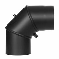 Dūmtraukio alkūnė Jeremias, juoda (Black), D120 mm, 0-90°