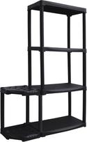 20 cm lentyna - 4IQ Sandėliavimo lentyna su laikikliu, 133 x 89 x 30 cm, 20 kg, juoda (Black) - 1 nuotrauka