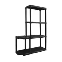 20 cm lentyna - 4IQ Sandėliavimo lentyna su laikikliu, 133 x 89 x 30 cm, 20 kg, juoda (Black) - 2 nuotrauka