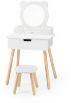 kosmetinis staliukas - Viga Toys Didelis Medinis Tualetinis Staliukas Su Veidrodžiu Ir Kėde, Baltas (White) - 1 nuotrauka