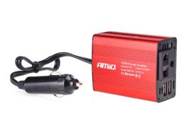12v inverteris - AMIO Inverteris 150W/300W 12V-230V su 2 USB lizdais - 1 nuotrauka