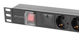 lanberg pdu - Lanberg PDU-05F-0200-IEC-BK Maitinimo paskirstymo įrenginys 19" 1U 10A 2m 5x Schuko Juodas (Black) - 1 nuotrauka
