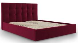 Lova dvigulė Micadoni Home Phaedra Velvet, 160 x 200 cm, raudona, be čiužinio, su grotelėmis