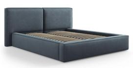 Lova dvigulė Micadoni Home Jodie, 180 x 200 cm, tamsiai mėlyna, be čiužinio, su grotelėmis