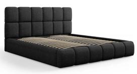 Lova dvigulė Micadoni Home Bellis Chenille, 180 x 200 cm, juoda, be čiužinio, su grotelėmis