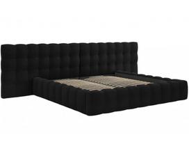 Lova dvigulė Micadoni Home Mamaia Velvet Double Headboard, 200 x 200 cm, juoda, be čiužinio, su grotelėmis