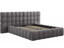 Lova dvigulė Micadoni Home Mamaia Velvet Double Headboard, 140 x 200 cm, pilka, be čiužinio, su grotelėmis