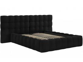 Lova dvigulė Micadoni Home Mamaia Velvet Double Headboard, 160 x 200 cm, juoda, be čiužinio, su grotelėmis