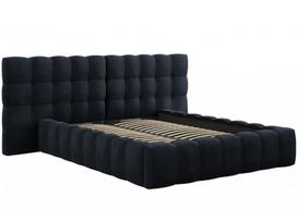 Lova dvigulė Micadoni Home Mamaia Velvet Double Headboard, 140 x 200 cm, tamsiai mėlyna, be čiužinio, su grotelėmis