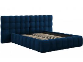 Lova dvigulė Micadoni Home Mamaia Velvet Double Headboard, 140 x 200 cm, mėlyna, be čiužinio, su grotelėmis