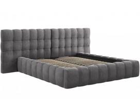 Lova dvigulė Micadoni Home Mamaia Velvet Double Headboard, 180 x 200 cm, pilka, be čiužinio, su grotelėmis