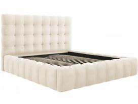 Lova dvigulė Micadoni Home Mamaia Velvet, 180 x 200 cm, šviesiai ruda, be čiužinio, su grotelėmis