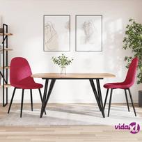 valgomojo kedes raudonos - vidaXL Valgomojo kėdė, 2 vnt., raudonojo vyno (Burgundy) aksomas - 2 nuotrauka
