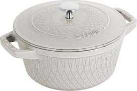 Staub Apvalus ketaus puodas 4 l, Baltasis triufelis (White Truffle)