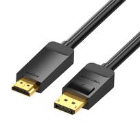 displayport 2.0 cable 2m - Vention HAGBH DisplayPort 1.2 - HDMI 1.4 kabelis 2m, 4K 30Hz Juodas (Black) - 1 nuotrauka