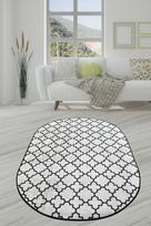 Kilimas Conceptum Hypnose Kupa Oval Djt, baltas/juodas, 230 cm x 160 cm