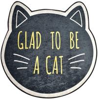 Kilimas vidaus Conceptum Hypnose Cat Face, baltas/juodas/geltonas, 100 cm x 100 cm