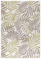 Kilimas lauko terasoms Ayyildiz Sunny Palm Trees 4412, balta/smėlio, 340 cm x 240 cm
