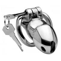 XR Brands Rikers 24-7 Nerūdijančio plieno užrakinamas skaistumo narvas (Stainless Steel Locking Chastity Cage)
