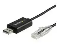 rj45 to usb kabelis - StarTech ICUSBROLLOVR USB 2.0 to RJ-45 adapteris 1.8 m Juodas (Black) - 1 nuotrauka