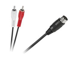 Lechpol KPO2792-1.2 DIN-2 x RCA kabelis 1.2 m Juodas (Black)