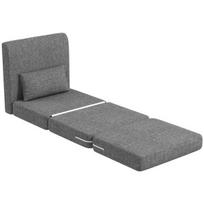sulankstomi foteliai - Fotelis HOMCOM 2-in-1 sulankstomas su lovos funkcija, pilkas (Grey) - 1 nuotrauka