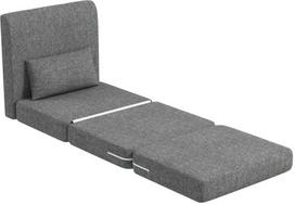 sulankstomi foteliai - Fotelis HOMCOM 2-in-1 sulankstomas su lovos funkcija, pilkas (Grey) - 2 nuotrauka