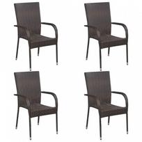 vidaXL Sudedamos lauko kėdės, 4vnt., ruda (Brown)