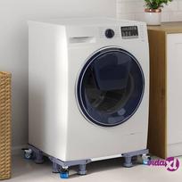 vidaXL skalbimo mašinos bazė su ratukais, reguliuojama, 350 kg, balta (White)