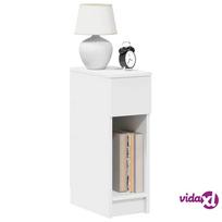 baltos spinteles prie lovos - vidaXL Naktinė spintelė su stalčiumi, balta (White), 20 x 36 x 60 cm - 3 nuotrauka