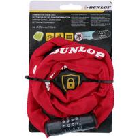 Dunlop Dviračio spyna, kombinacija grandinė, 120 cm, Raudona (Red)